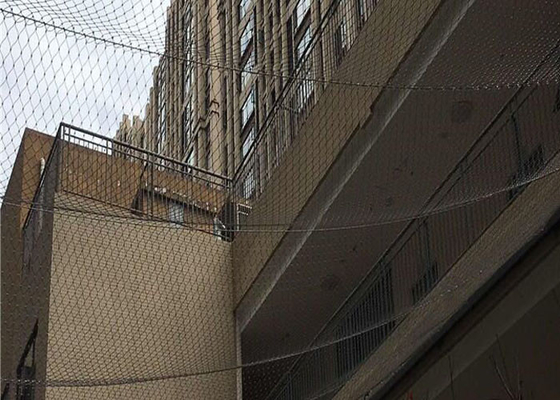 Customized SUS 316 Ferrule Type Stainless Steel Wire Rope Mesh For Stairs Railing Mesh 2.0 Mm Wire 50*50 Mm Hole