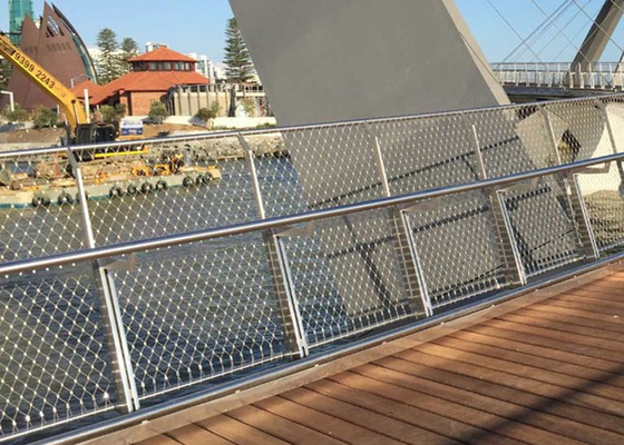 Stainless Steel Fall Protection Safety Netting For Bridge 3.0 MM 60x60 MM Hole