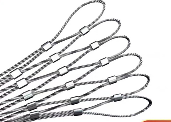 Ferrule Non Rusting 30*30mm Stainless Steel Wire Rope Mesh For Balustrade Or Railing