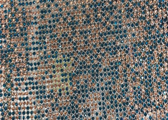 Multi Color Glitter Sequin Mesh Fabric with 3x3mm 6x6mm 8x8mm Glass Rhinestone for Clothing and Garment