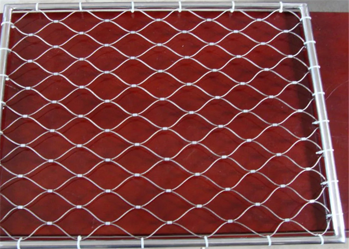 Flexible Cable Stainless Steel Aviary Wire Netting  knotted And Ferruled