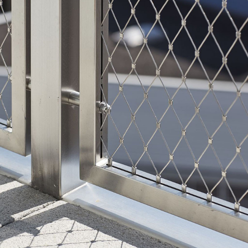 SS304 Flexible Cable Rope X-Type Infill Balustrade Protective Net