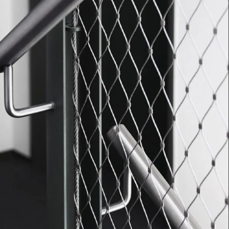 Stainless Steel 50mm X Tend Cable Mesh In Indoor Stair Railings Protection