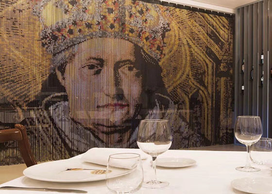 2 मिमी एल्यूमिनियम चेन लिंक पर्दा सिल्वर गोल्ड रेड ब्लैक में