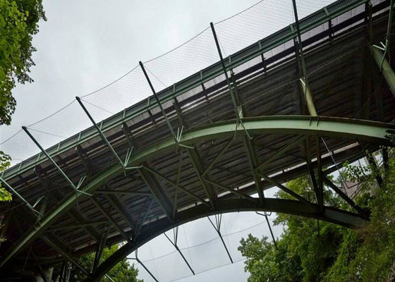 लचीला बलस्ट्रेड 25x25 स्टील रस्सी मेष स्टेनलेस ब्रिज नेटिंग फेर्रू केबल 3.0 एमएम