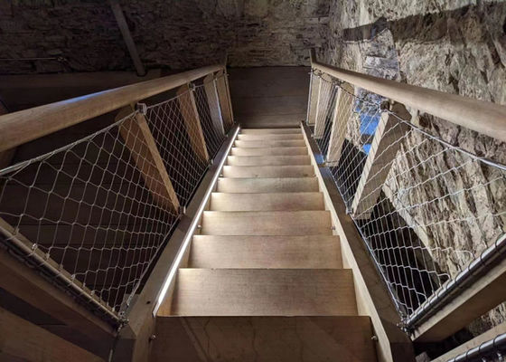 स्टेनलेस स्टील केबल मेश 304 50x50mm छेद रेलिंग नेटिंग