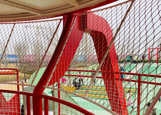 फेरूल केबल मेश SS304 2.5Mm वायर के साथ सेफ्टी स्टेनलेस स्टील रोप नेटिंग