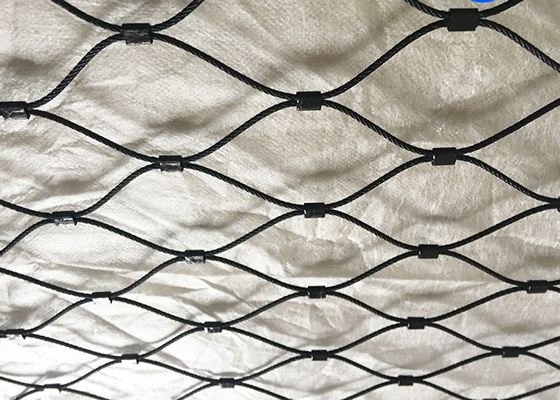 25x25 मिमी काली ऑक्साइड तार रस्सी स्टेनलेस स्टील सुरक्षा जाल अनुकूलित 2.0 मिमी