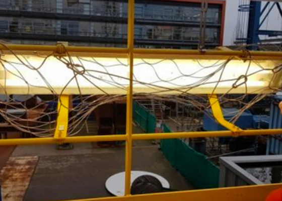 SS316 स्टेनलेस स्टील के तार रस्सी जाल के लिए ओवरहेड फिक्स्चर के लिए ड्रॉपसेफ नेट